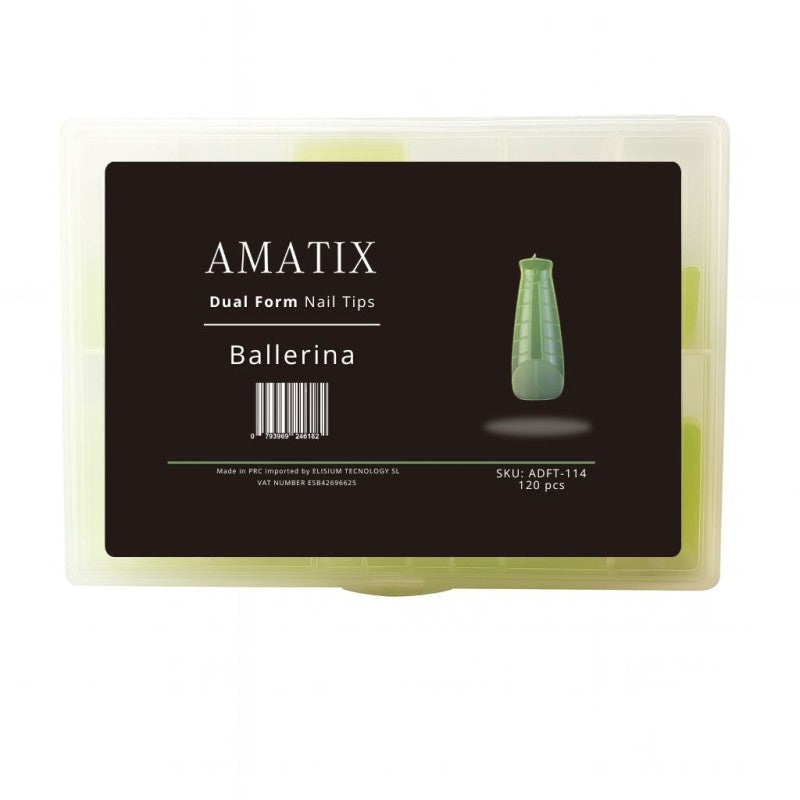 Amatix Dual Form Nail Tips Ballerina 120uni 12 tamaños