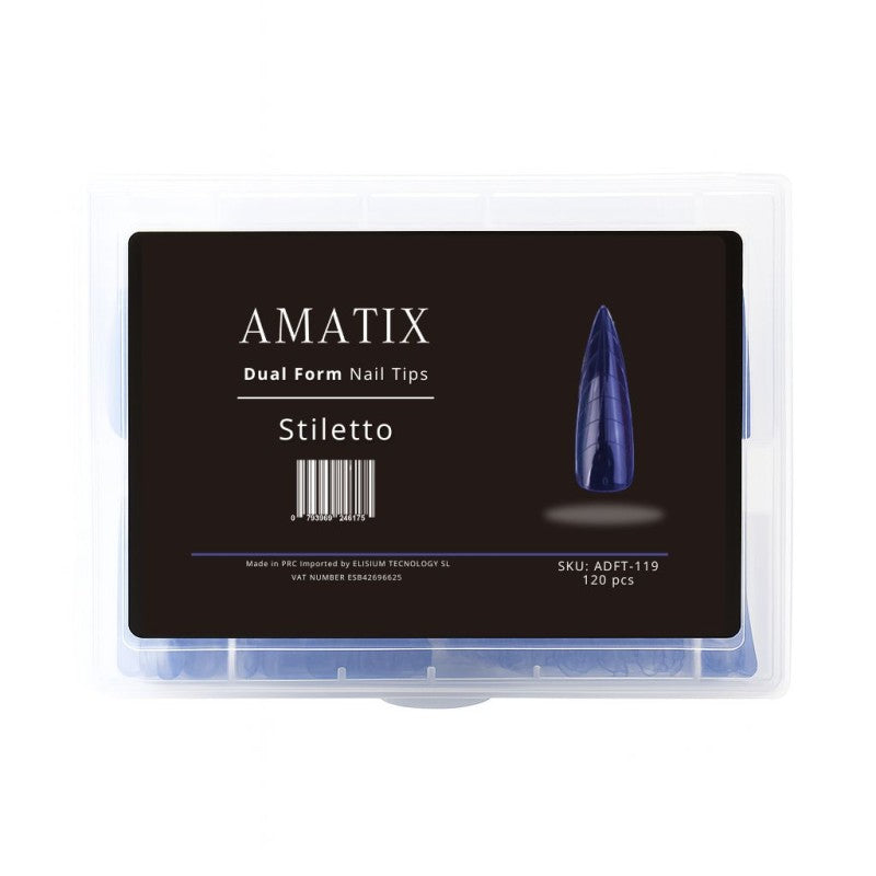 Amatix Dual Form Nail Tips Stiletto 120uni 12 tamaños