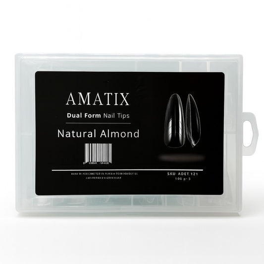 Amatix Dual Form Nail Tips Natural Almond 140uni 14 tamaños