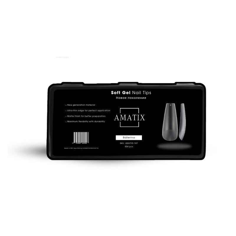 Amatix Soft Gel Nail Tips Ballerina 504uni 12 tamaños