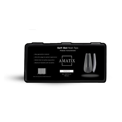 Amatix Soft Gel Nail Tips Ballerina 504uni 12 tamaños