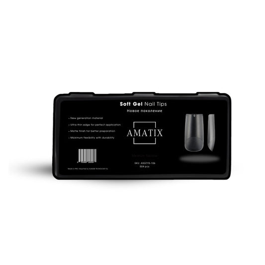Amatix Soft Gel Nail Tips Medium Square 504uni 12 tamaños