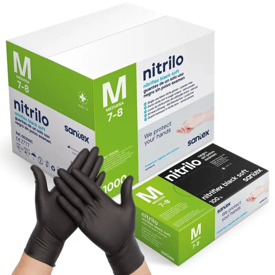 Guante Nitrilo 3.5g Negro 100 uds